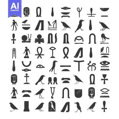 Collection of Ancient Egyptian Hieroglyphics and Symbols