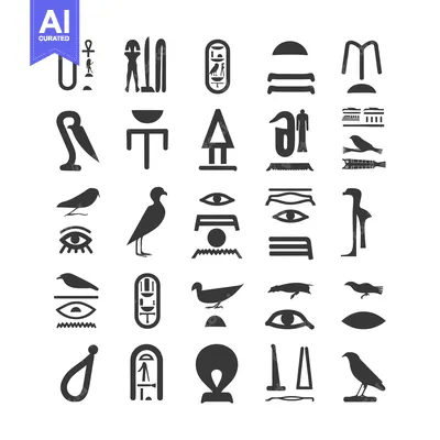 A Collection of Ancient Egyptian Hieroglyphic Symbols