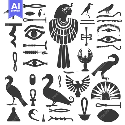 A Collection of Ancient Egyptian Hieroglyphs and Symbols