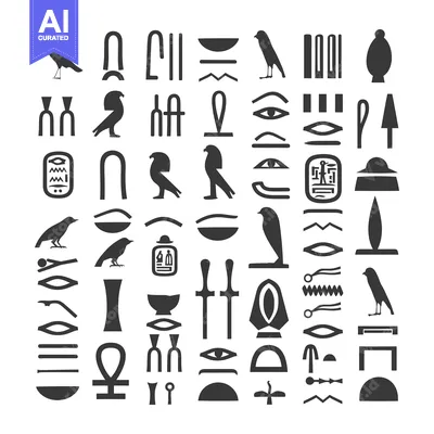 Aset desain premium: Collection of Ancient Egyptian Hieroglyphics