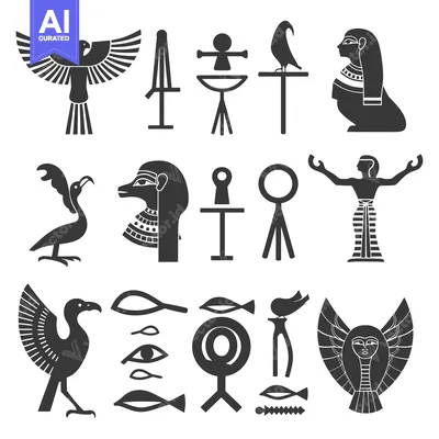Premium design asset: Collection of Ancient Egyptian Hieroglyphics and Symbols