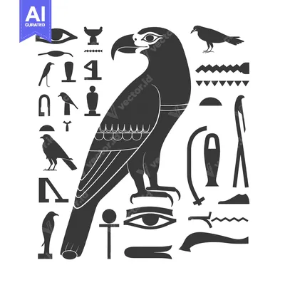 Popular premium asset: Egyptian Hieroglyphics with a Hawk and Other Symbols