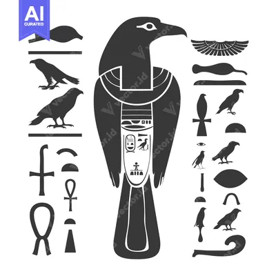 Aset premium populer: Egyptian Hieroglyphs with Horus, the Falcon God