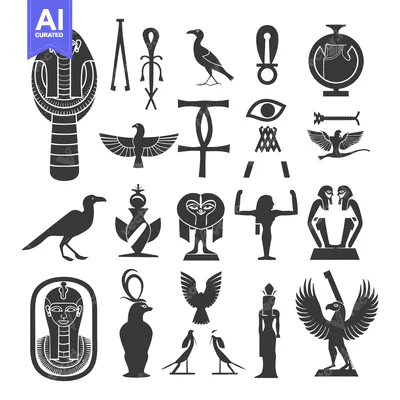 Collection of Egyptian Hieroglyphs and Symbols