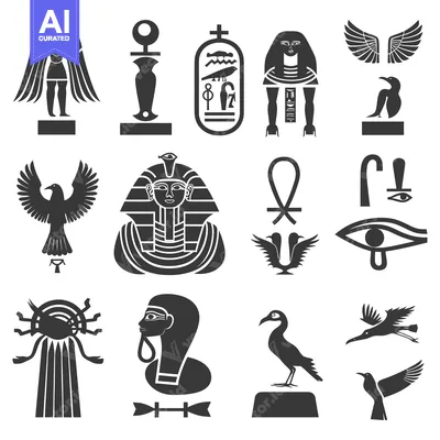 A Collection of Ancient Egyptian Symbols and Figures