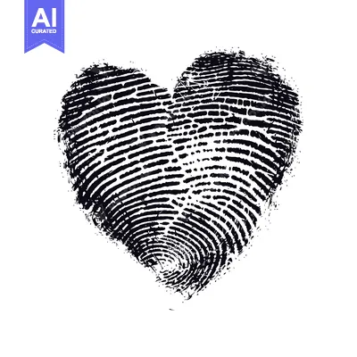 Aset desain premium: Fingerprint in the Shape of a Heart