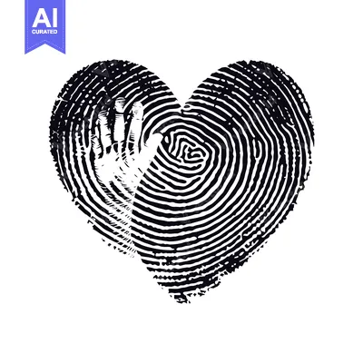 Aset premium populer: A Fingerprint-Shaped Heart With A Hand Reaching Out