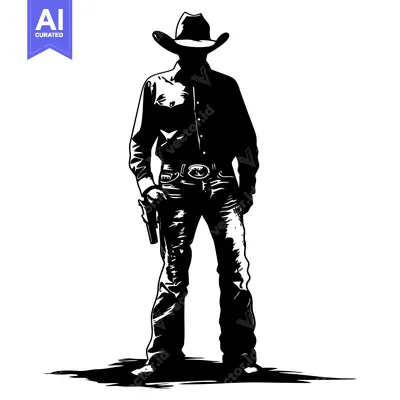 Popular premium asset: Silhouette of a Cowboy with a Gun Holster