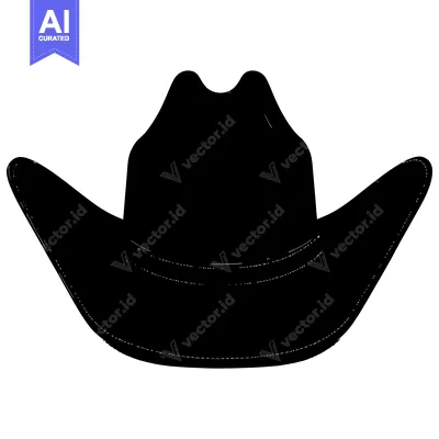 Aset premium populer: A Black Silhouette of a Cowboy Hat