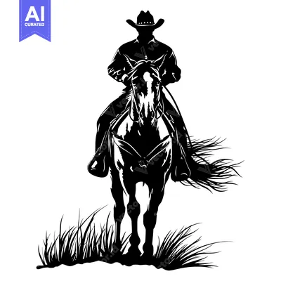 Popular premium asset: Silhouetted Cowboy Riding a Horse Through Tall Grass