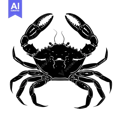 Popular premium asset: Black and White Silhouette of a Crab