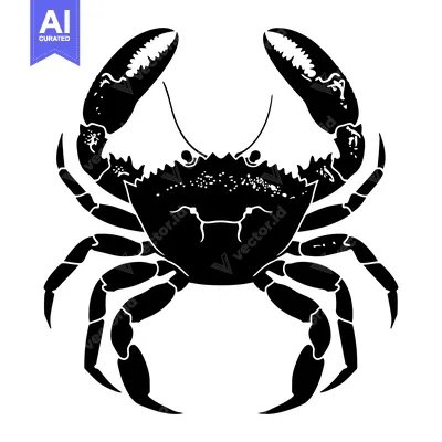 Popular premium asset: Black Silhouette of a Crab with Claws Raised