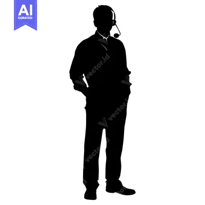 Popular premium asset: Silhouette of a Man Wearing a Headset and Microphone