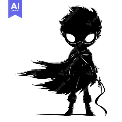 Popular premium asset: Silhouette of a Cartoon Character in a Cape