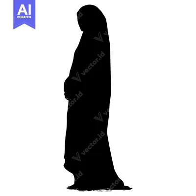 Popular premium asset: Silhouette of a woman in a hijab