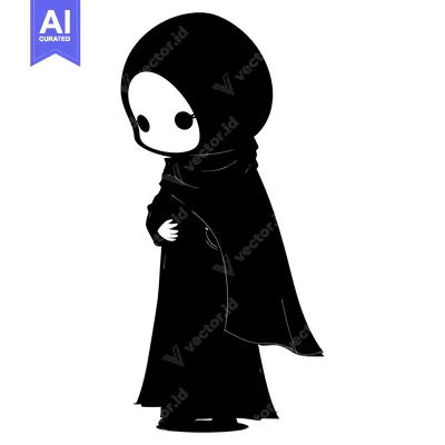 Popular premium asset: Black and White Silhouette of a Woman in a Hijab