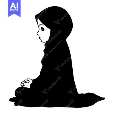 Silhouette of a Muslim woman in prayer