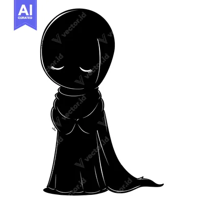 A Silhouette of a Woman in a Long Robe with Her Eyes Closed