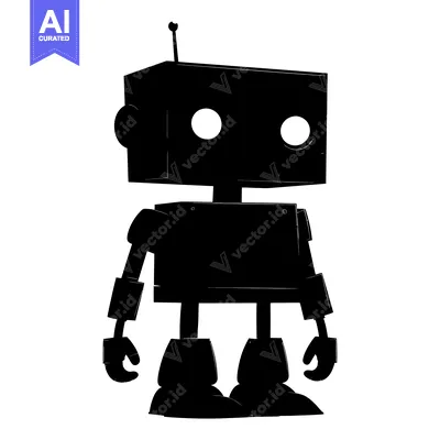 Popular premium asset: Black Silhouette of a Cartoon Robot