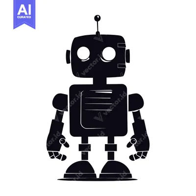 Popular premium asset: Silhouette of a Cartoon Robot with Large Eyes