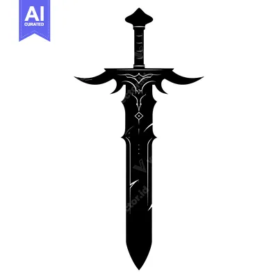Popular premium asset: Black and White Silhouette of a Medieval Sword