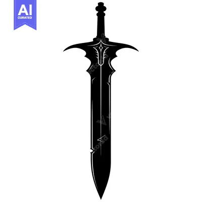 Aset premium populer: Black and White Silhouette of a Medieval Sword