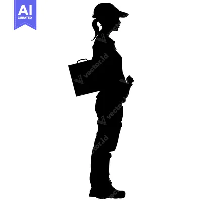 Popular premium asset: Silhouette of a Woman Carrying a Briefcase