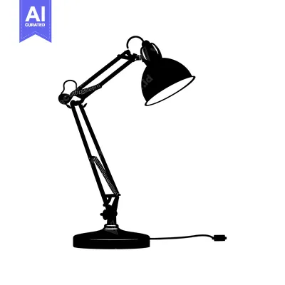 Black and White Silhouette of a Desk Lamp