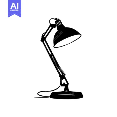 Aset premium populer: Black and White Silhouette of a Desk Lamp