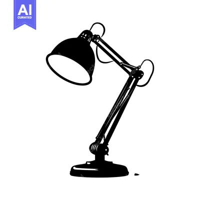Popular premium asset: Black and White Silhouette of a Desk Lamp