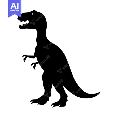 Aset premium populer: Black Silhouette of a Tyrannosaurus Rex Dinosaur