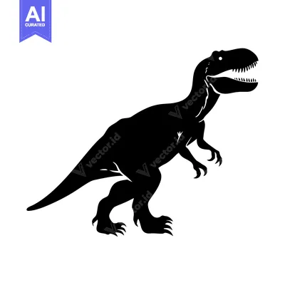 Aset premium populer: Black Silhouette of a Standing Tyrannosaurus Rex Dinosaur