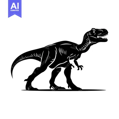Popular premium asset: Black Silhouette of a Standing Tyrannosaurus Rex Dinosaur