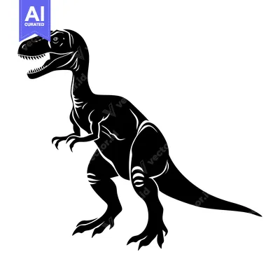 Aset premium populer: Black Silhouette of a Dinosaur with an Open Mouth