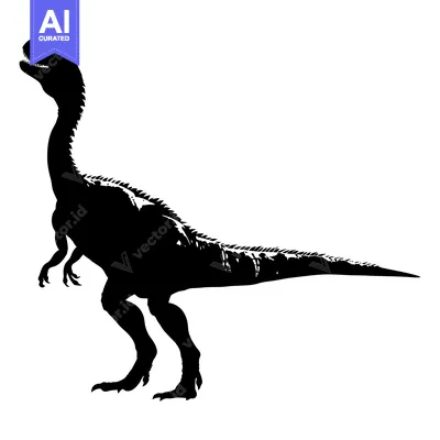 Popular premium asset: Black Silhouette of a Standing Dinosaur