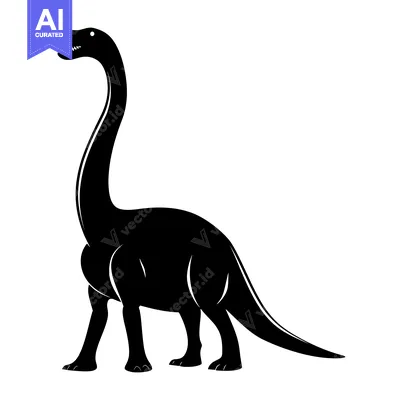 Aset premium populer: Black and White Silhouette of a Standing Dinosaur