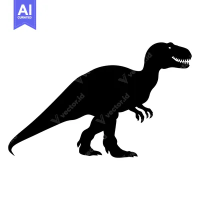 Aset premium populer: Black Silhouette of a Tyrannosaurus Rex Dinosaur