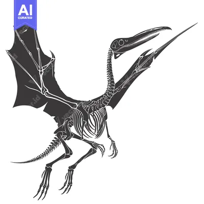 Aset premium populer: Pterodactyl Skeleton with Spread Wings in Flight