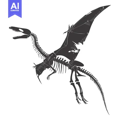Skeletal Remains of a Pterodactyl in Flight