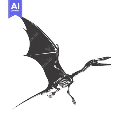 Aset premium populer: Pterodactyl Skeleton in Flight Silhouette