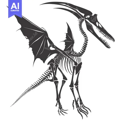 Aset premium populer: Skeletal Reconstruction of a Pterodactyl Dinosaur with Spread Wings