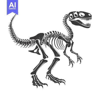 Premium design asset: A Detailed Skeletal Structure of a Dinosaur