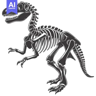 Premium design asset: Detailed Skeletal Structure of a Standing Dinosaur