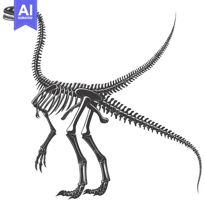 Aset desain premium: Detailed Skeletal Structure of a Theropod Dinosaur