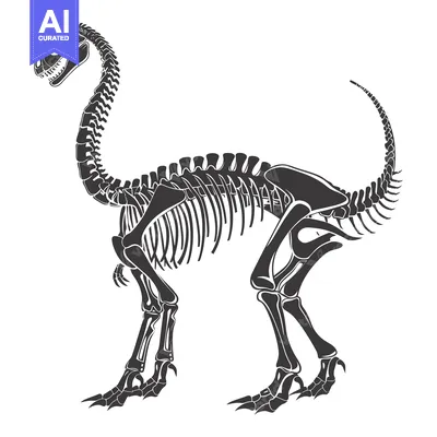 Aset premium populer: Silhouette of a Dinosaur Skeleton