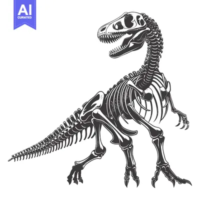 Aset premium populer: Detailed Tyrannosaurus Rex Dinosaur Skeleton Illustration