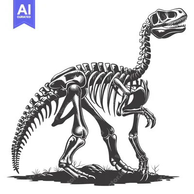 Premium design asset: Detailed Skeletal Structure of a Dinosaur