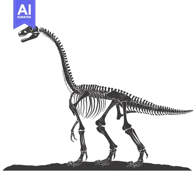 Premium design asset: Skeletal Remains of a Long-Necked Dinosaur