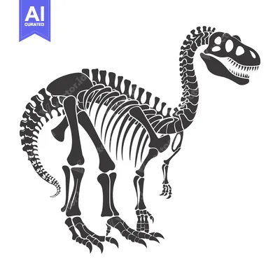 Detailed Skeletal Structure of a Standing Dinosaur