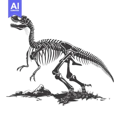 Dinosaur Skeleton in a Predatory Stance